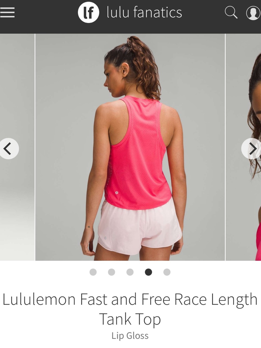 Lululemon Fast and Free Race Length Tank Top